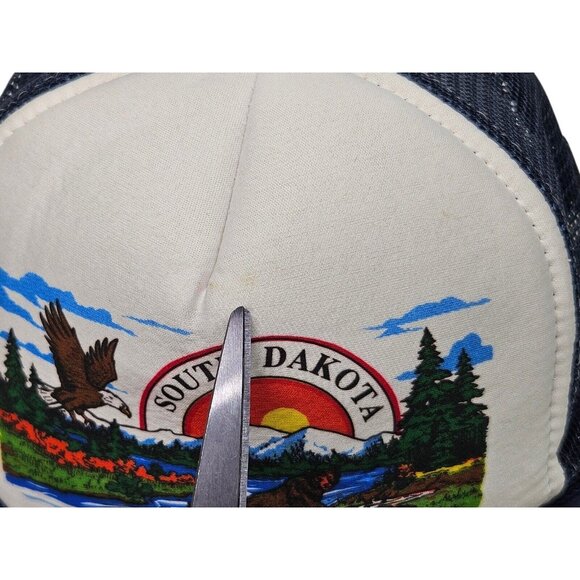 Vintage South Dakota Trucker Hat Cap Snapback Foam Mesh Outdoor Bear Eagle - Picture 5 of 12